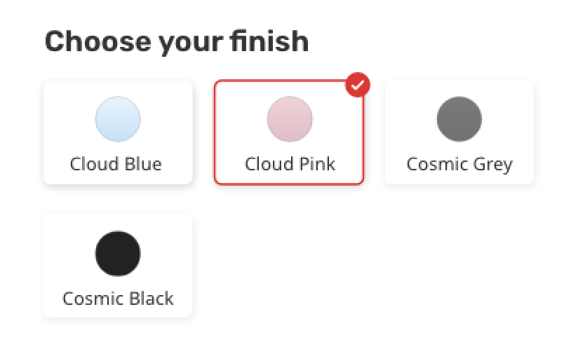 Choose finish