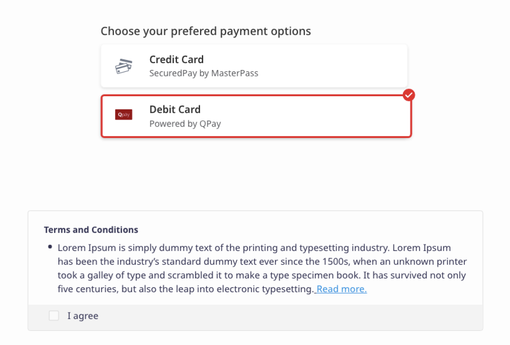 Payment and confirm